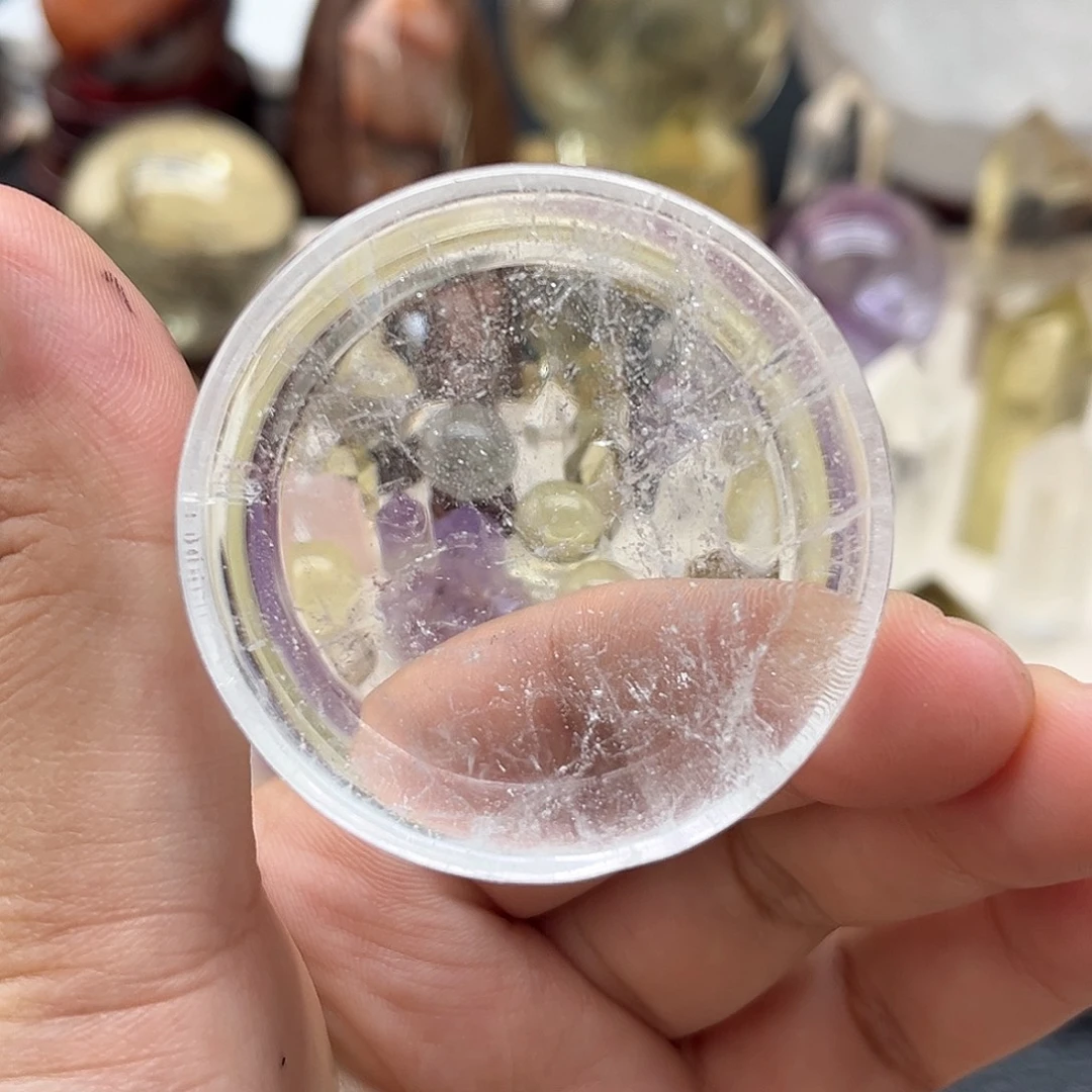 水晶珠宝半成品未镶嵌68 白水晶盘子