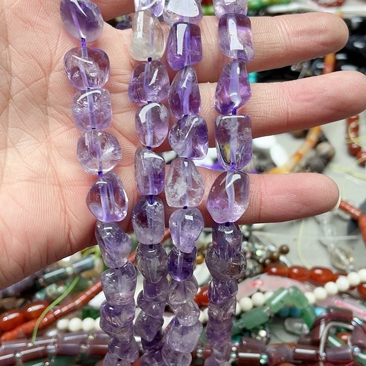 玛瑙/玉髓珠宝半成品未镶嵌一条10mm紫水晶