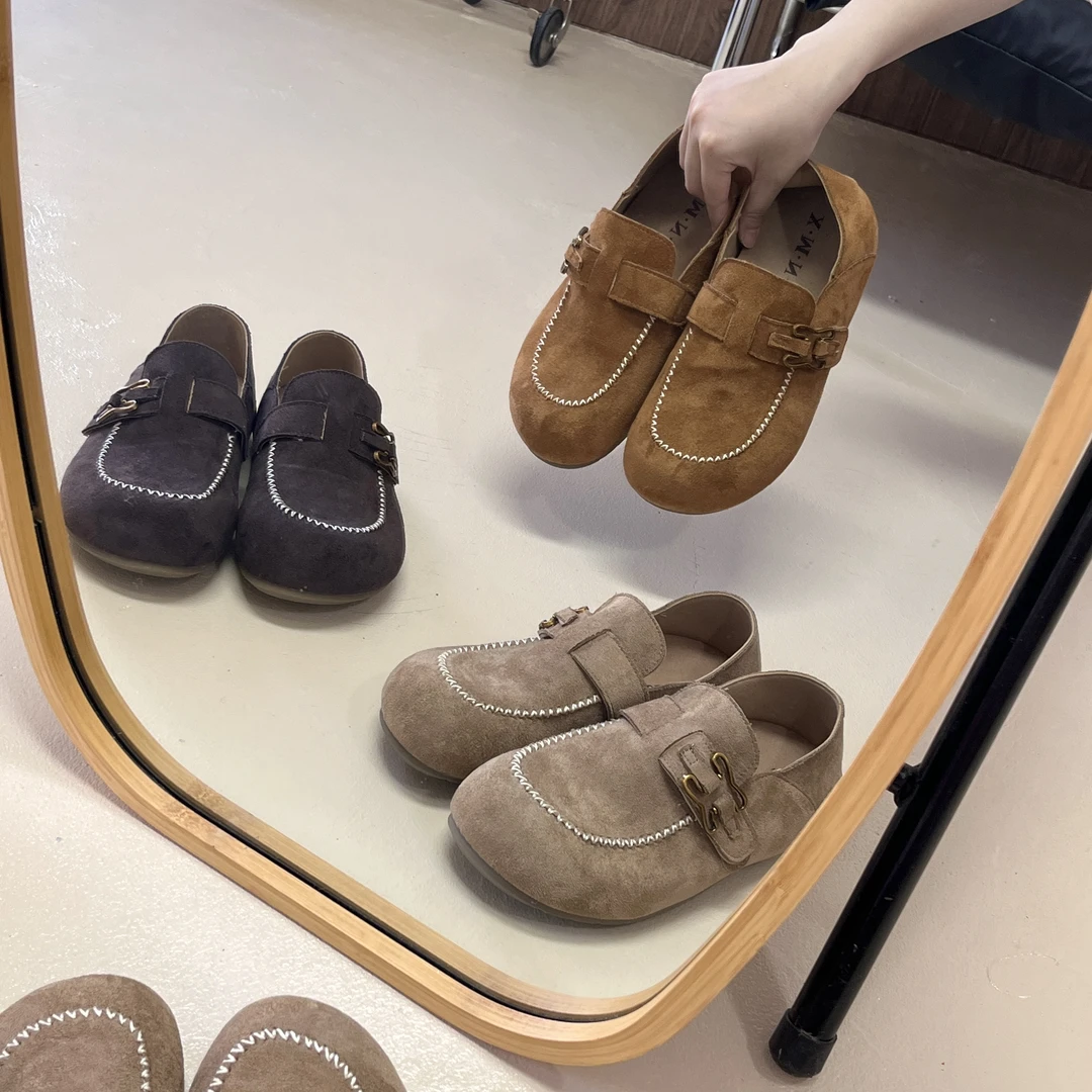 OP/OP【老钱风袋鼠鞋】厚底秋季增高单鞋豆豆勃肯鞋甜辣风软底软面