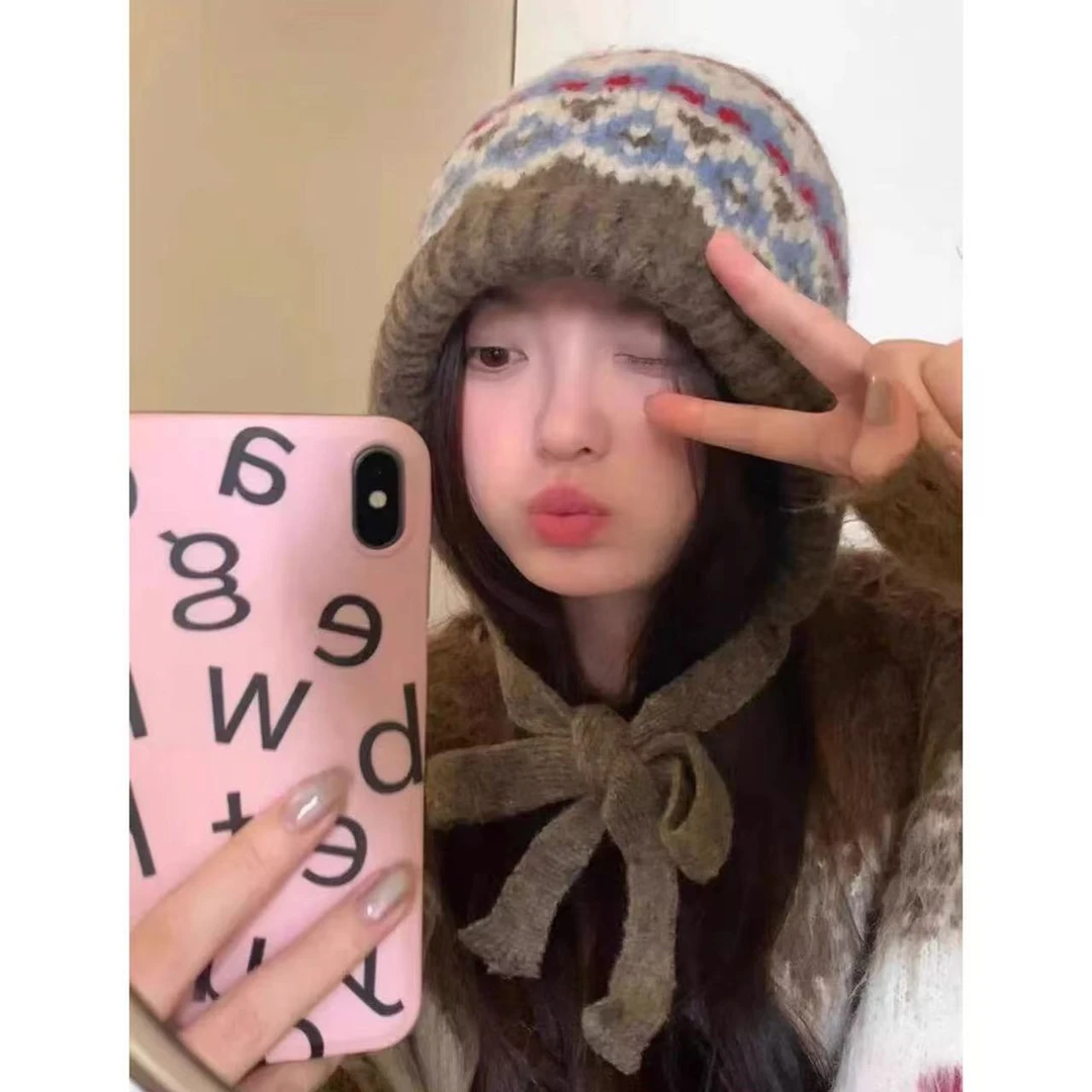 徐秋阳   绑带针织帽  百搭时尚休闲设计感显瘦显白帽子