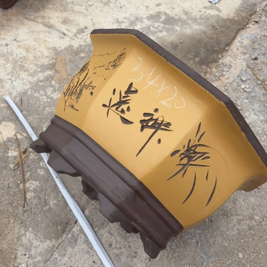 宜兴紫砂花盆，现货发