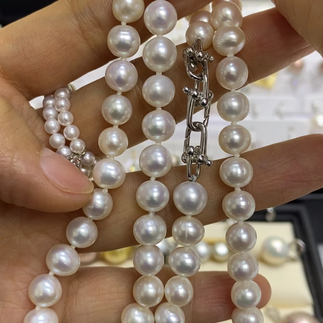 淡水珍珠颈饰银S925镶嵌6.5-7.5