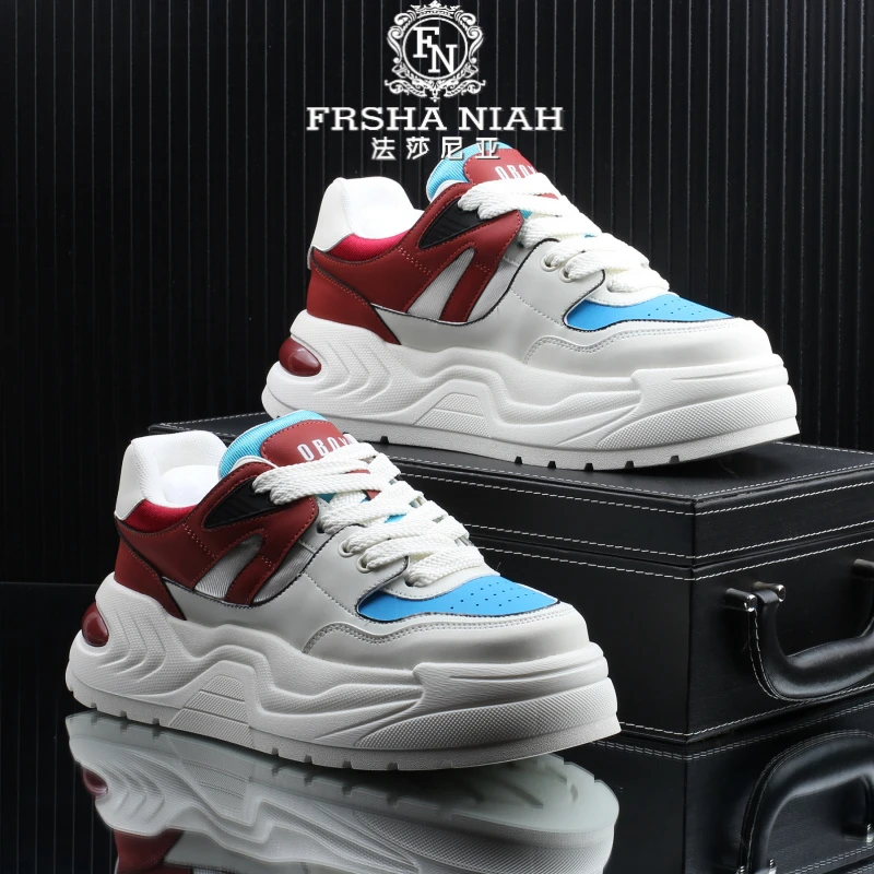 法莎尼亚男鞋高级感潮牌时尚潮流休闲板鞋男款厚底增高轻奢鞋子