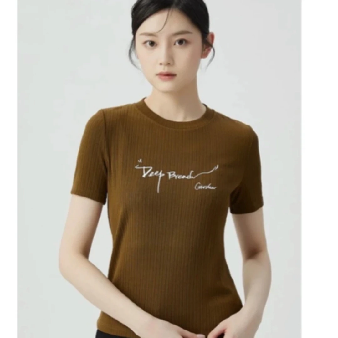 GIRDEAR/哥弟修身质感T恤百搭圆领时尚显瘦休闲夏季简约1300896