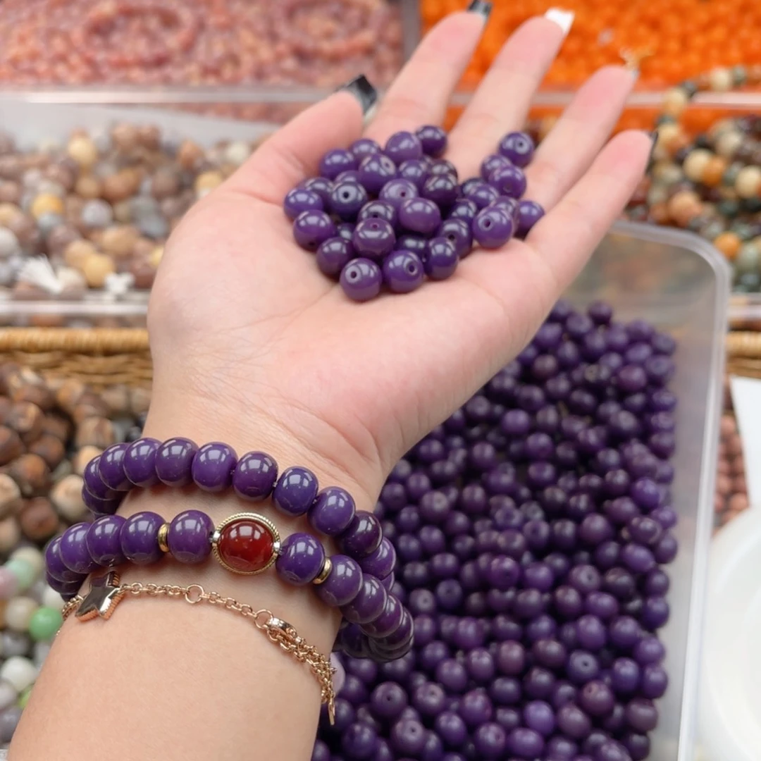 白玉菩提吊坠q10.5mm110颗。紫气东来