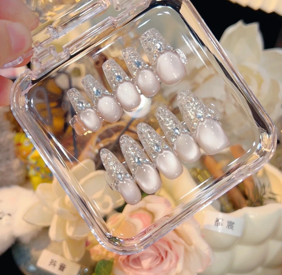 【海神】双光猫眼纯手工穿戴甲10个甲片