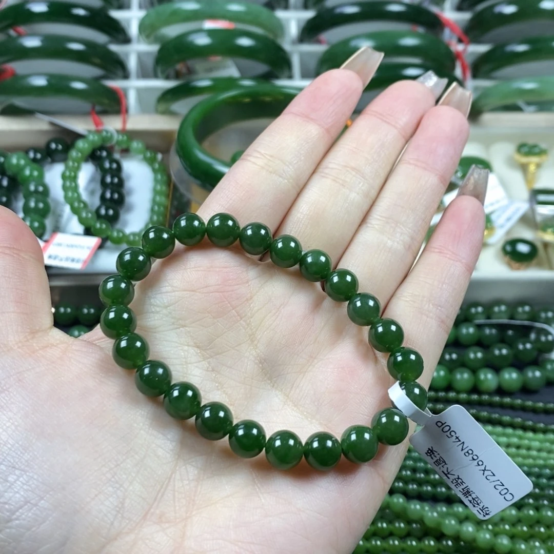 和田玉(碧玉)手串未镶嵌8m