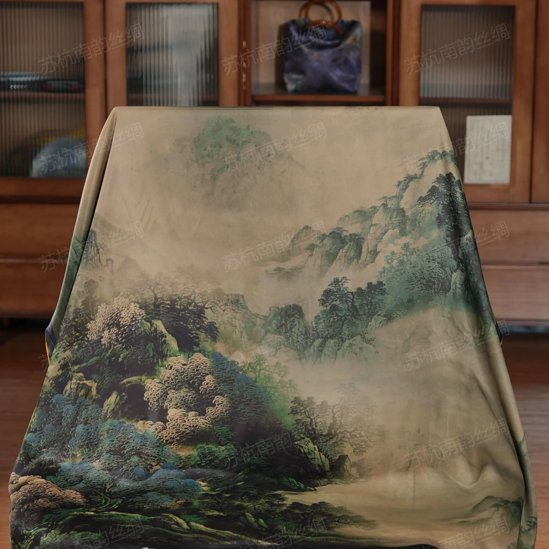 新【C83-81山居秋暝】140*140重缎老料香云高货重磅国风高端丝巾