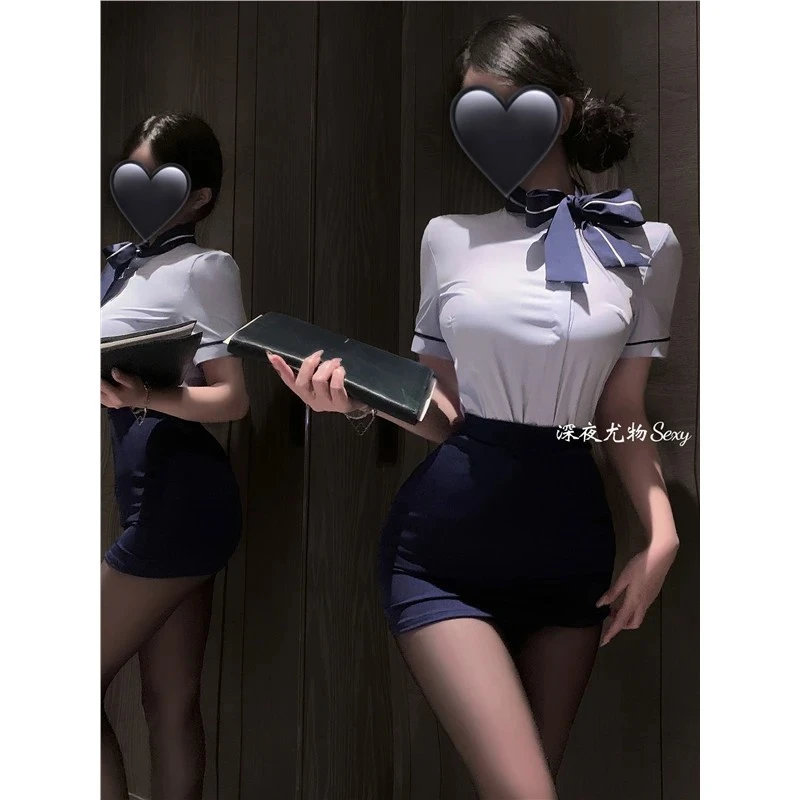 万圣节战袍OL秘书cosplay角色扮演办公室老师空姐包臀短裙可外穿