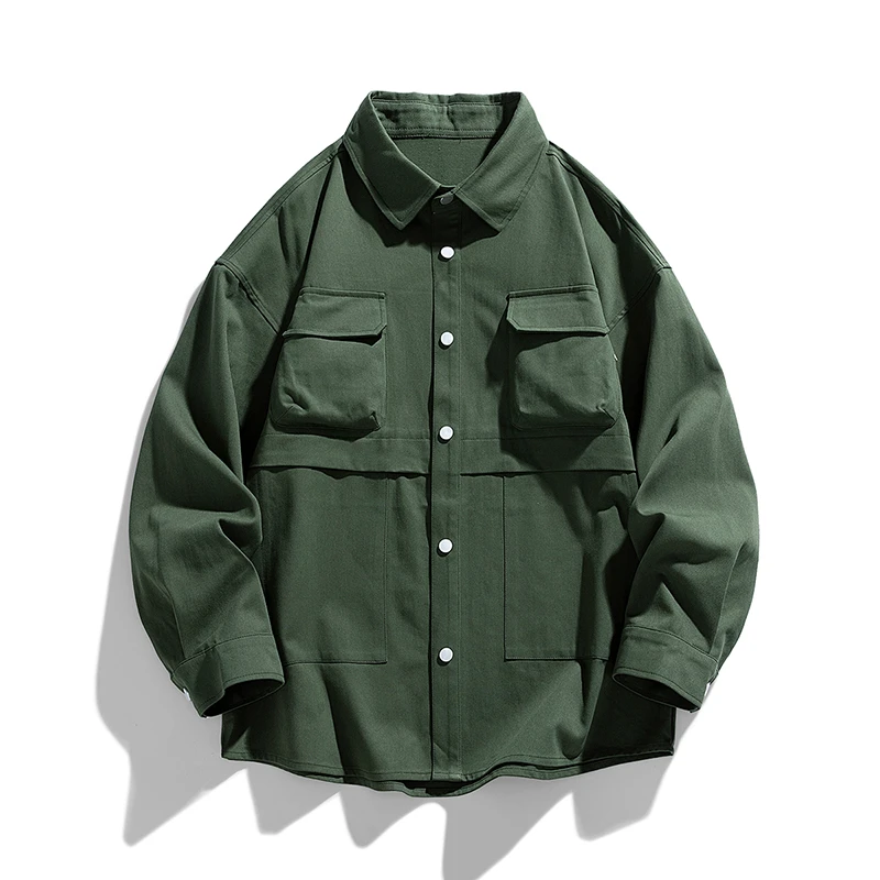 2025春季新款衬衫夹克男女同款宽松运动潮流外套6067