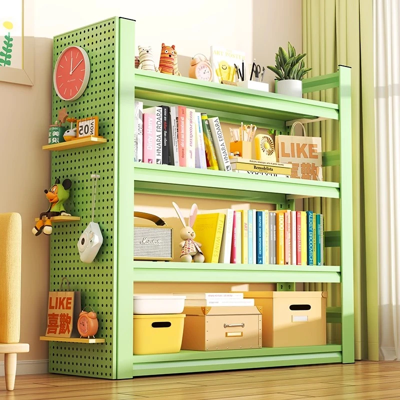 家用置物架钢制书架卧室落地多功能储物架厨房阳台加厚整理收纳架