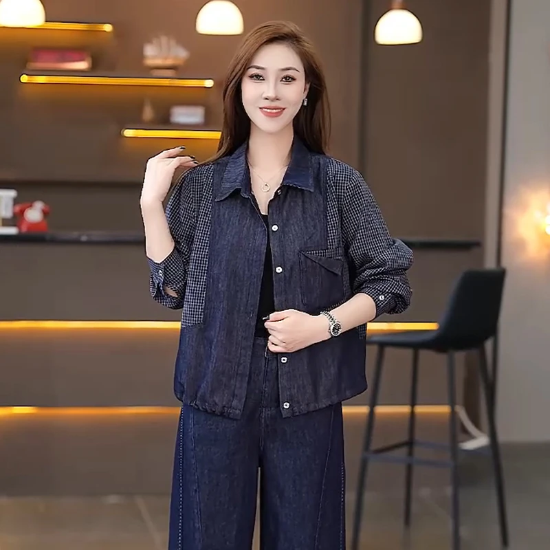 拉夏贝尔春秋衬衣短外套女2025新款宽松休闲百搭显瘦洋气长袖开衫