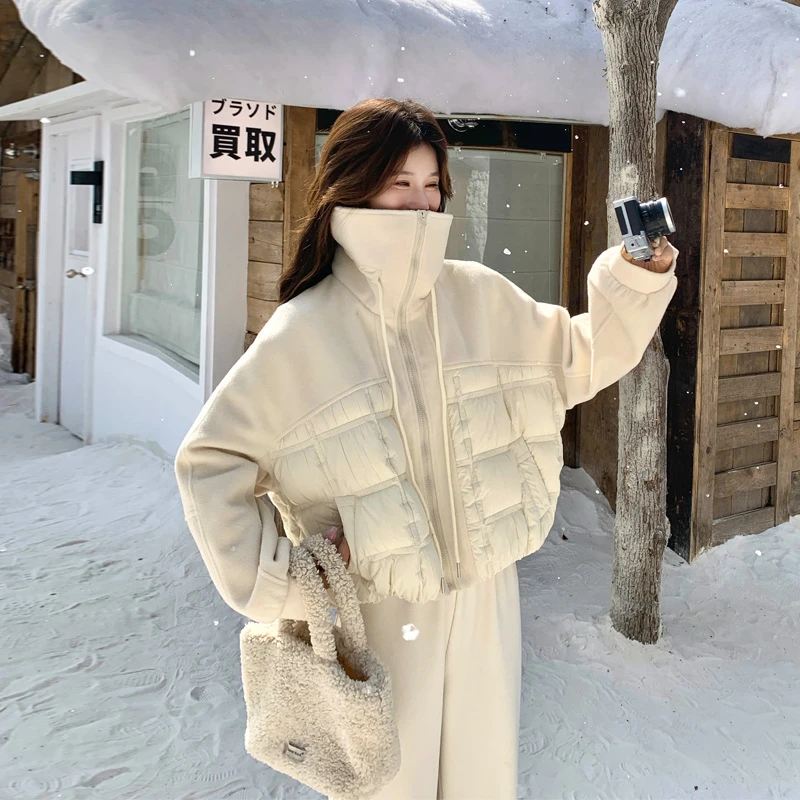 纯色简约韩版羽绒服2025冬季新款小众休闲ins风加厚90白鸭绒外套