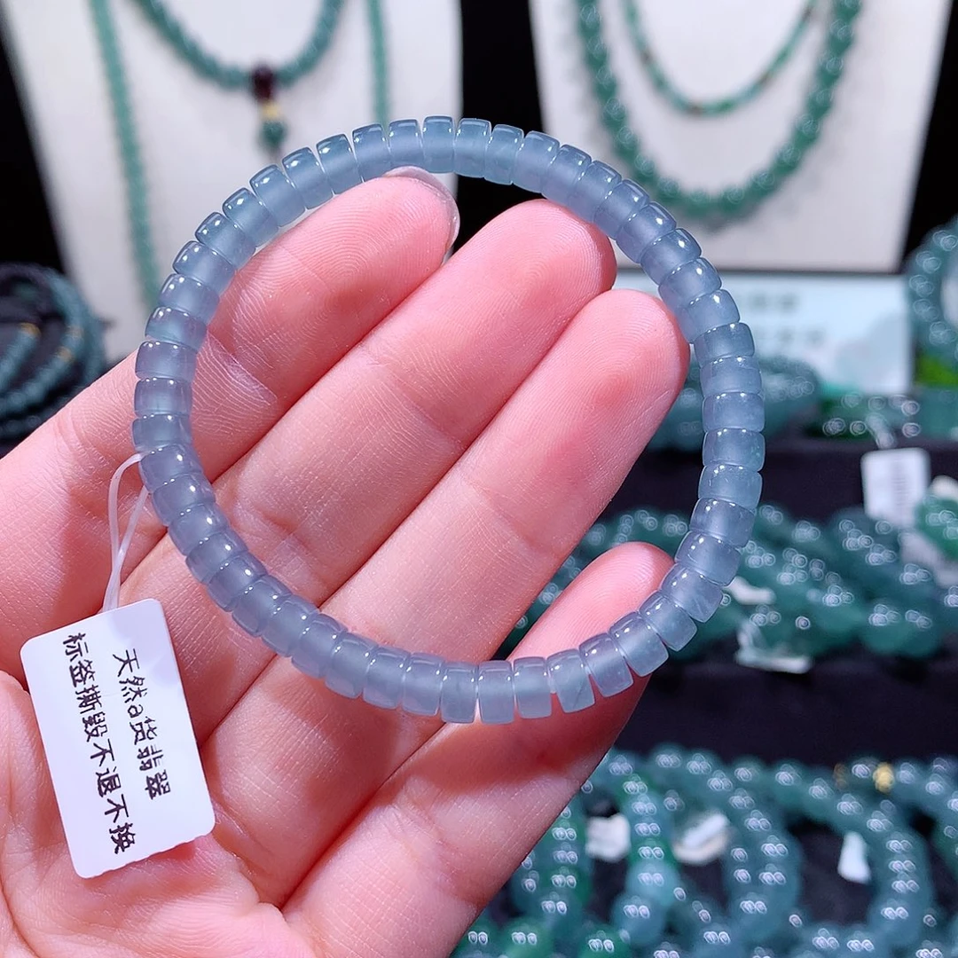 翡翠未镶嵌手链天然a货翡翠手串6