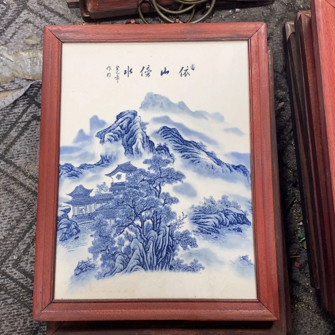瓷片37*28 景德镇瓷板画柴窑烧制