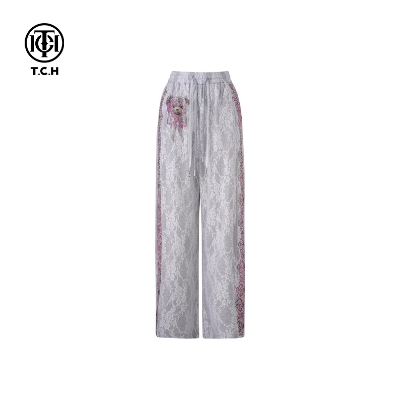 TCH服饰2025春季新款烫钻小熊时尚休闲百搭长裤T750E5118