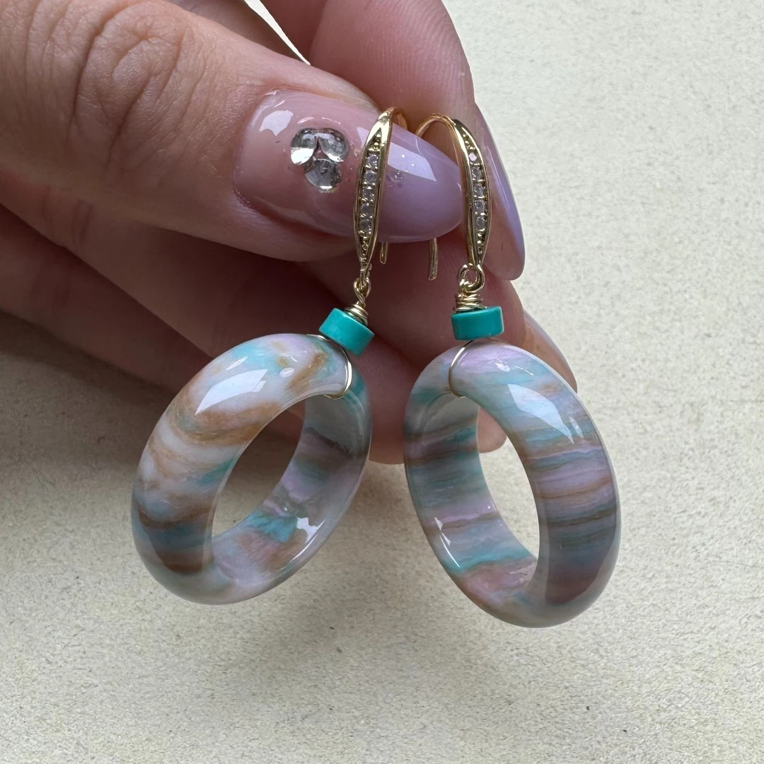 非金属珐琅耳饰 多彩姑娘 耳环 S90