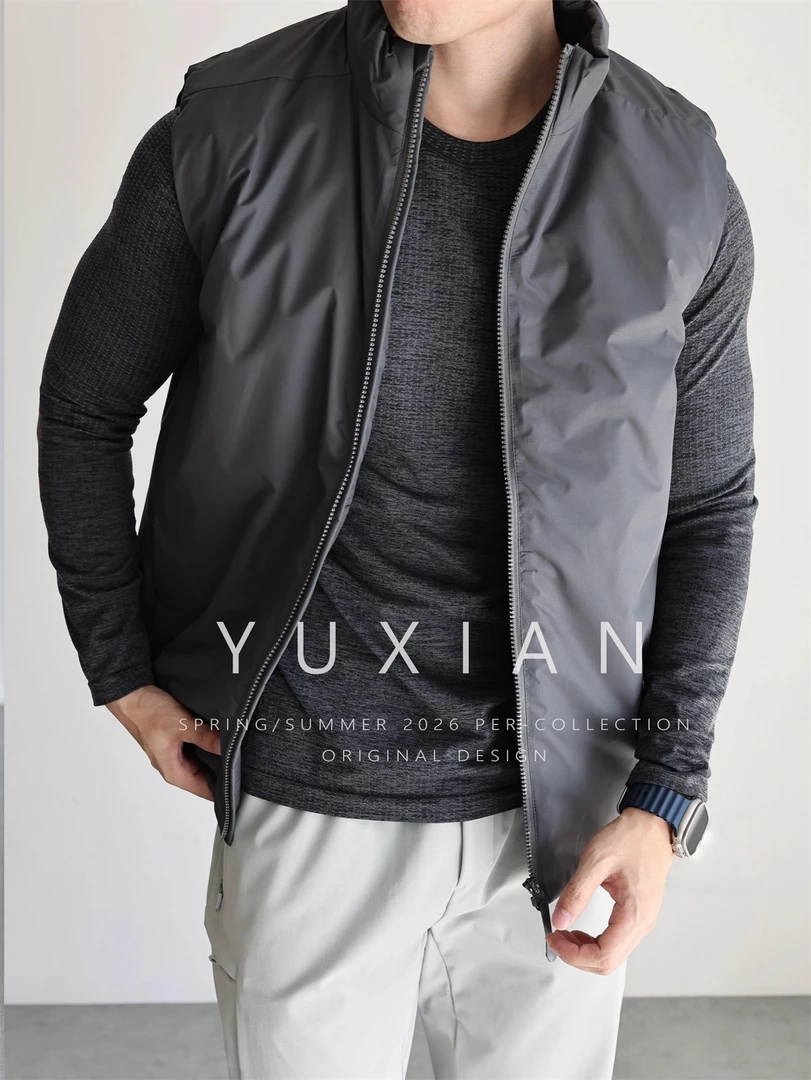 YUXIAN轻量化全能暖绒棉羽背心保暖马甲男士休闲商务秋冬