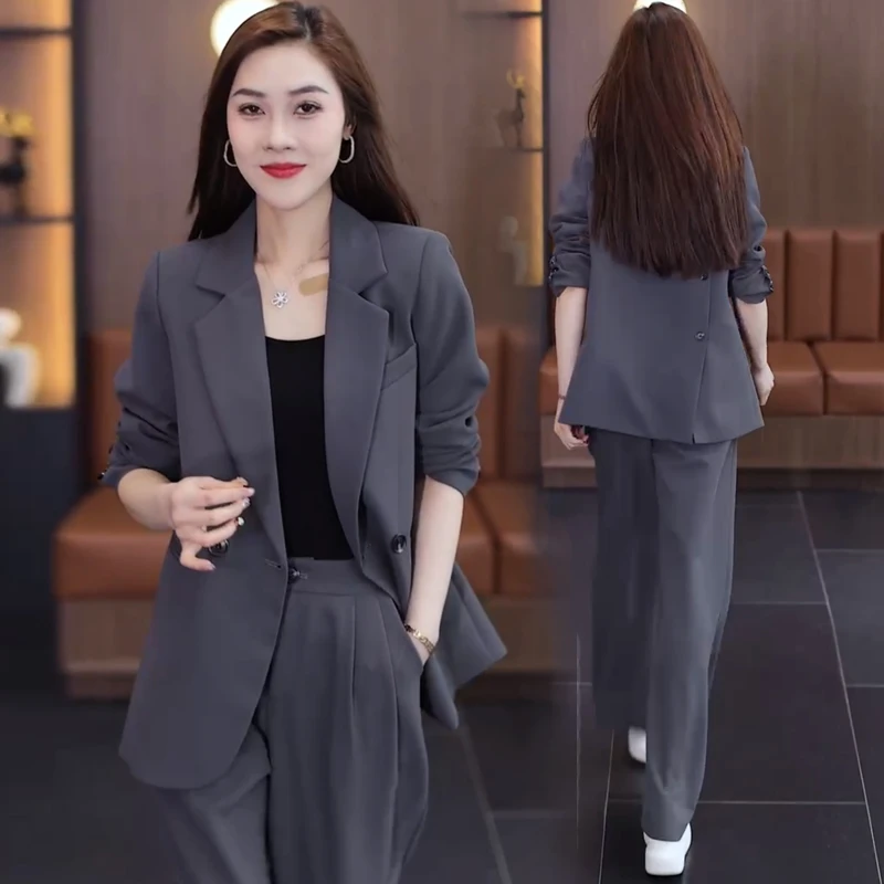 高级感气质西装套装女2025春夏新款韩版休闲职业小西服两件套正装