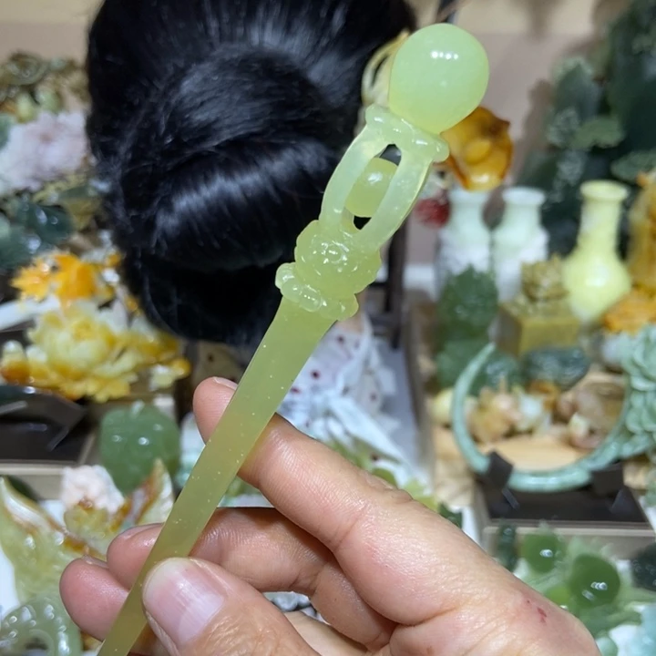 蛇纹石玉未镶嵌发饰