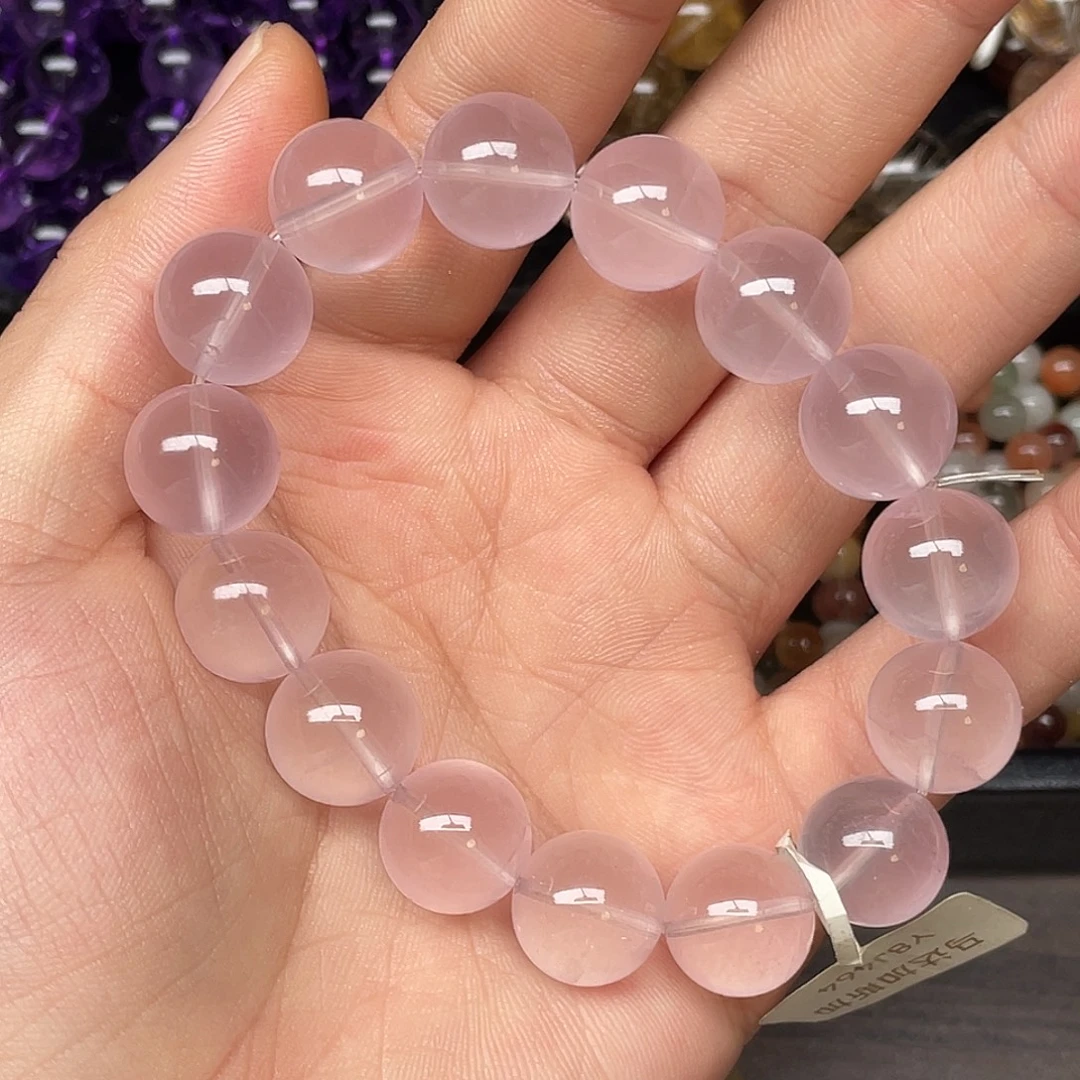 未镶嵌手链水晶马达加斯加粉晶14.4