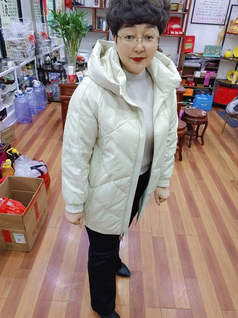 女士澳皮一手长外套6065