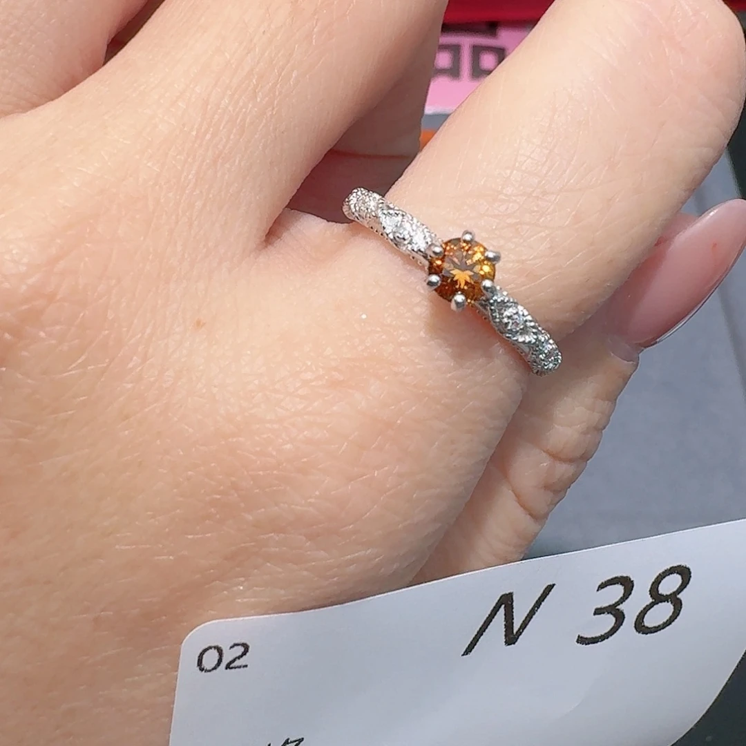 水晶戒指银S925镶嵌n38戒指