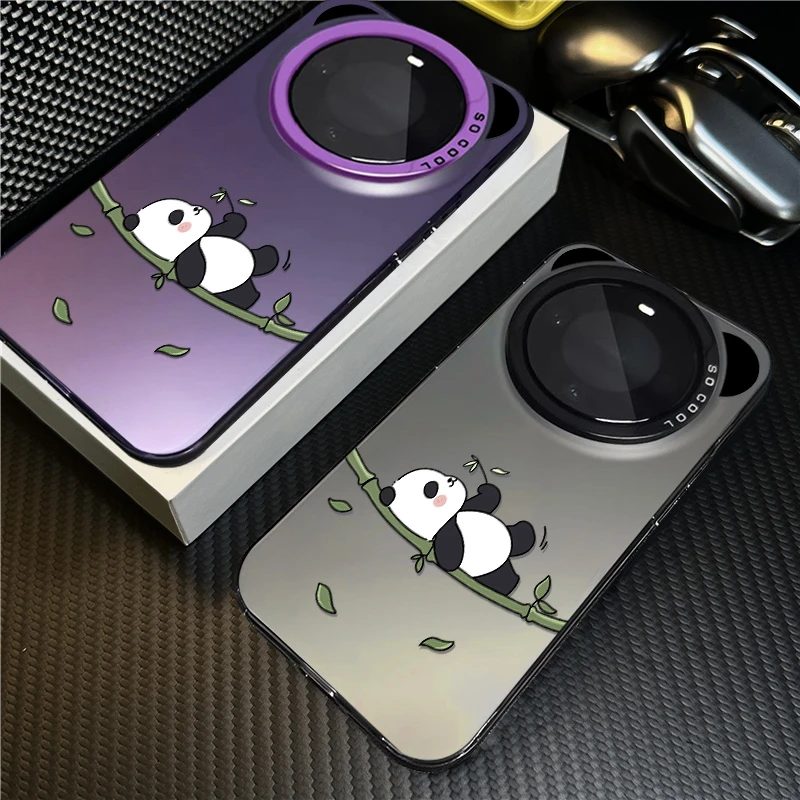 玩耍熊猫适用华为mate70Pro手机壳可爱mate60rs小众P80防摔保护套