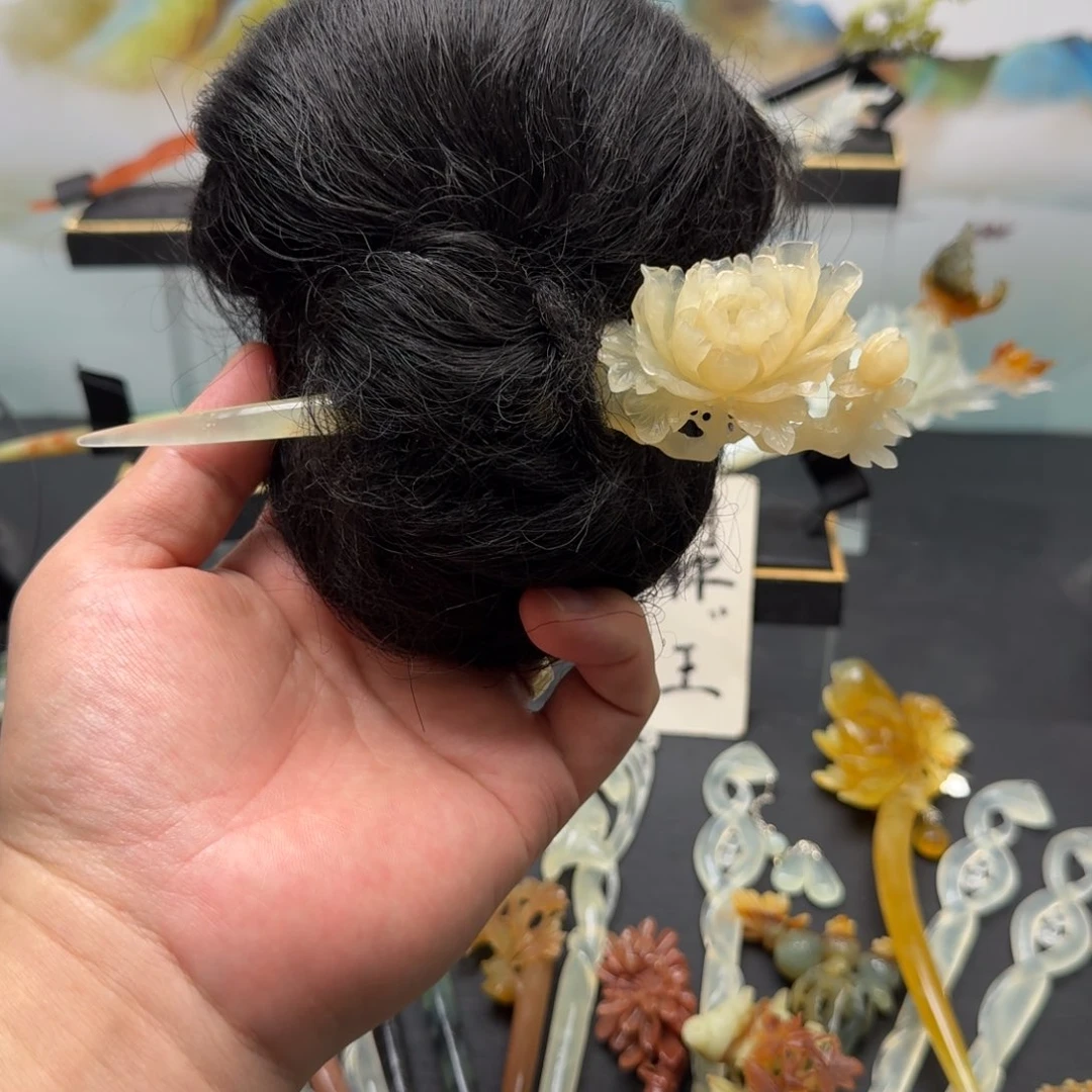 岫玉发饰未镶嵌凤*喵