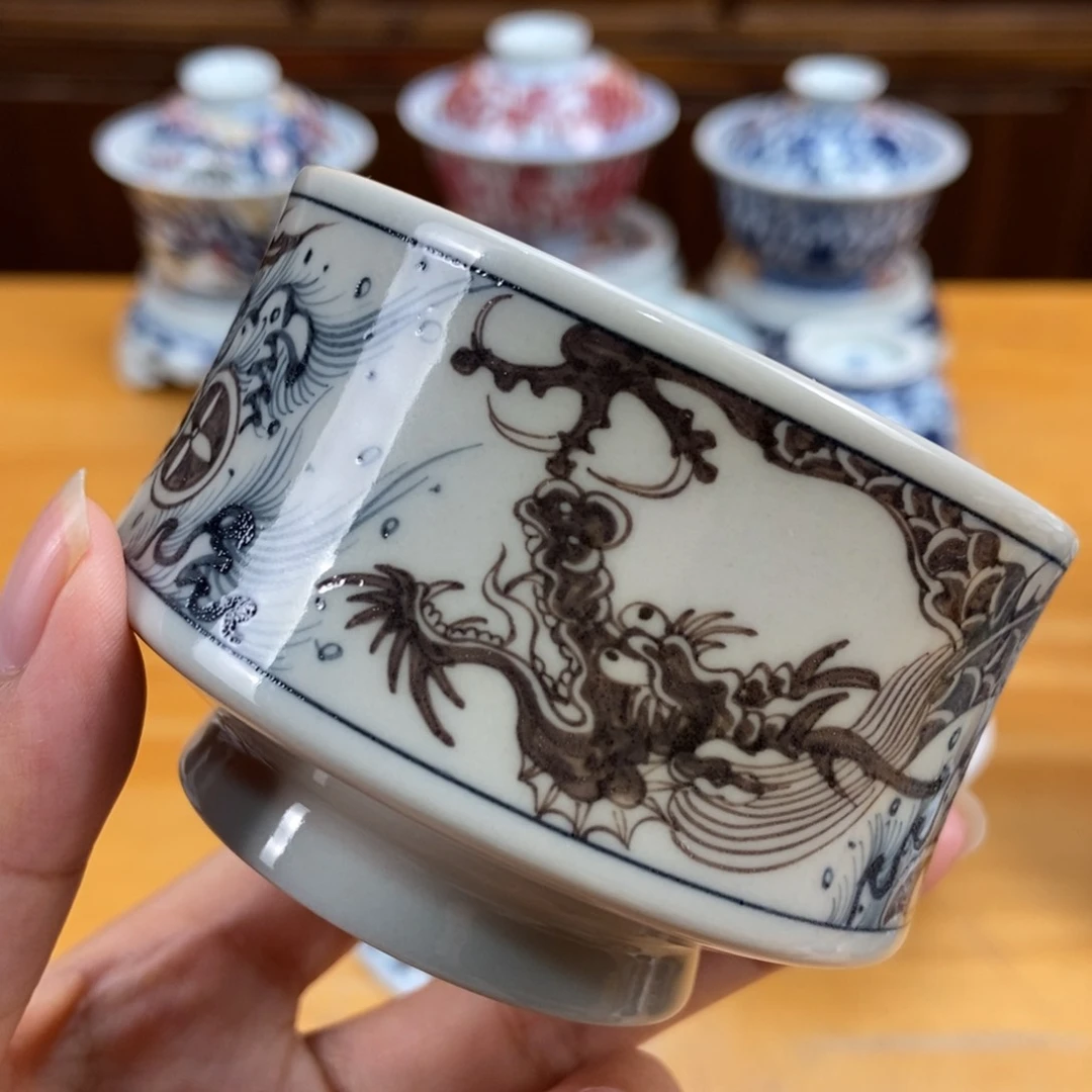 手绘现代茶具非古董