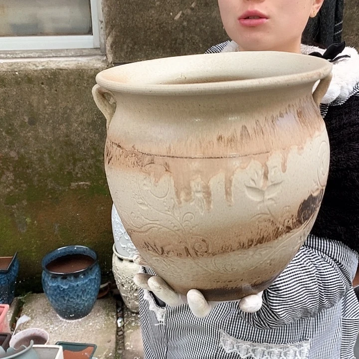 红泥花盆正品口25高25