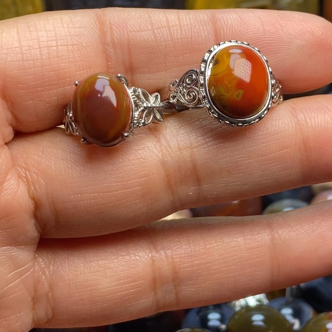 玛瑙/玉髓戒指合金君*战国红