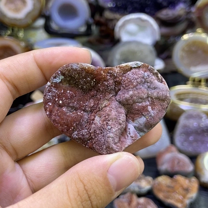 水晶珠宝半成品未镶嵌蚕丝爱心