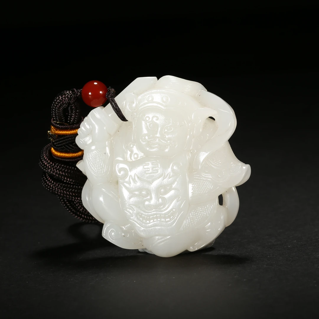 清代*文武双全白玉吊坠/12ALJ0139/和田玉【北京文博】