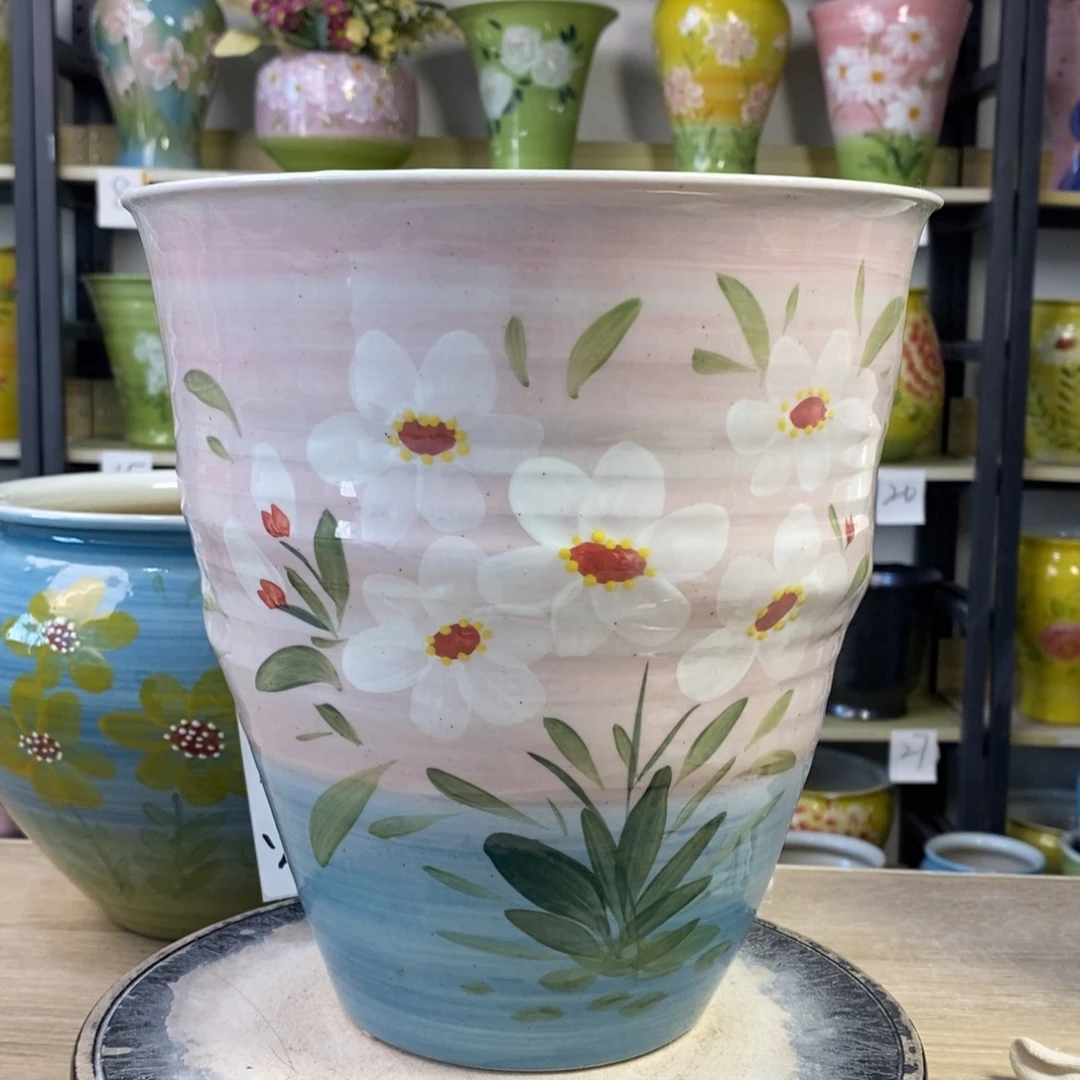 景德镇手工手绘陶瓷花盆