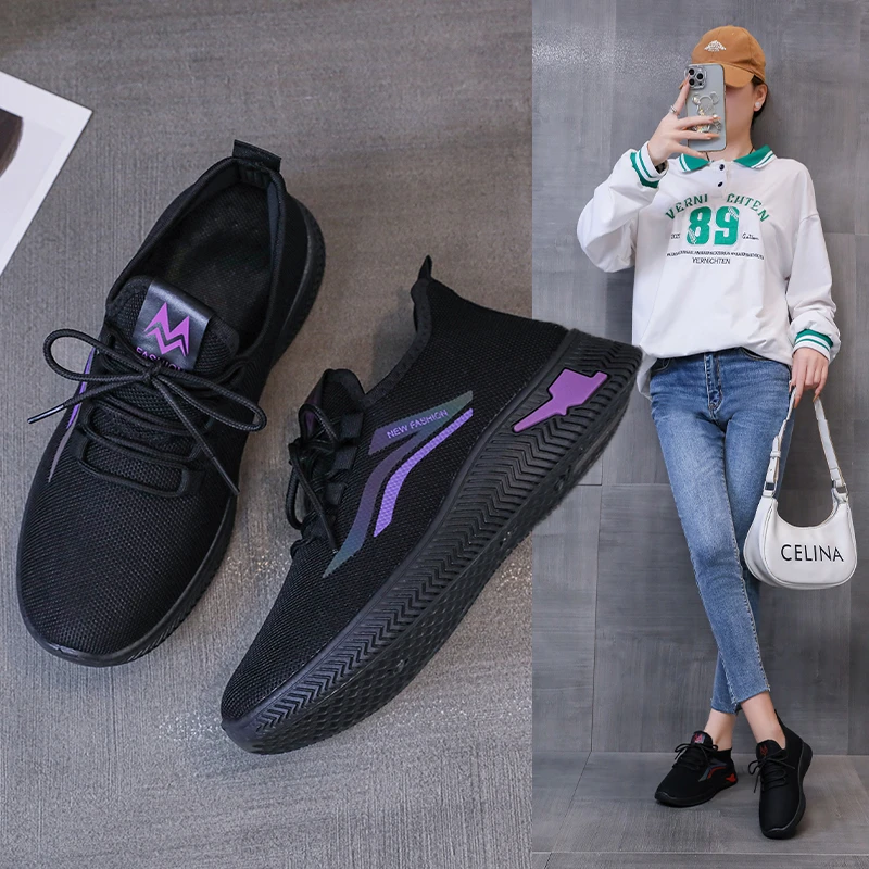 黑色春夏防滑软底厨房上班工作鞋子中老年妈妈鞋老年百搭轻便平底