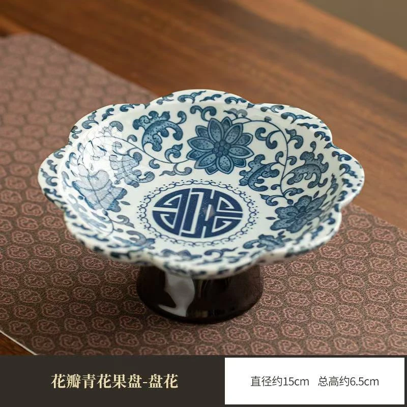 仿古花边高足果盘-万福 -ZH238（众）