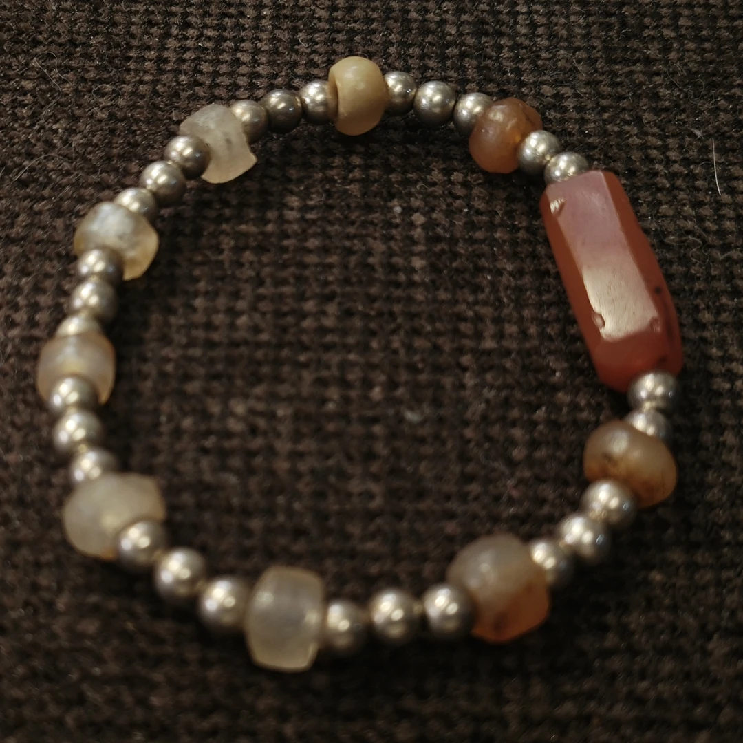 925银手链 高古珠饰搭配小银珠