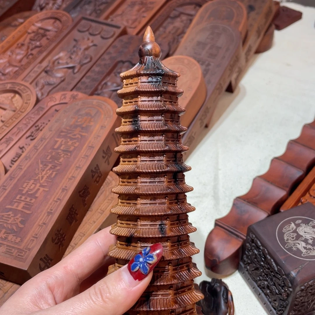 木枣木19公分13层文昌塔微瑕一物一拍