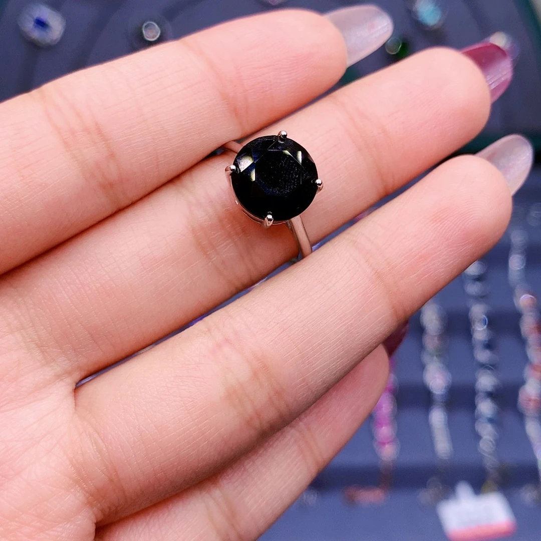 蓝宝石戒指银S925镶嵌