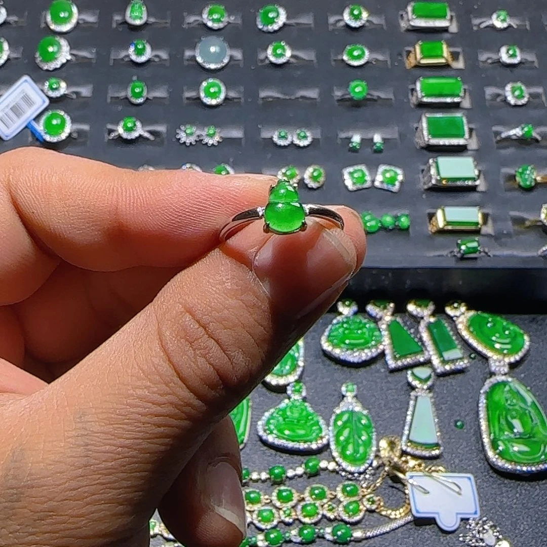 翡翠银S925镶嵌戒指