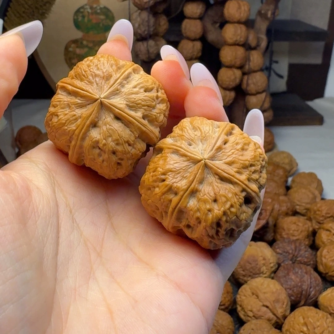 七***夜文玩核桃把件豆腐块四棱38.3