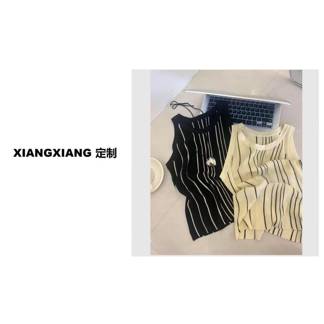 香香老板娘定制出游竖条纹背心上衣#0968