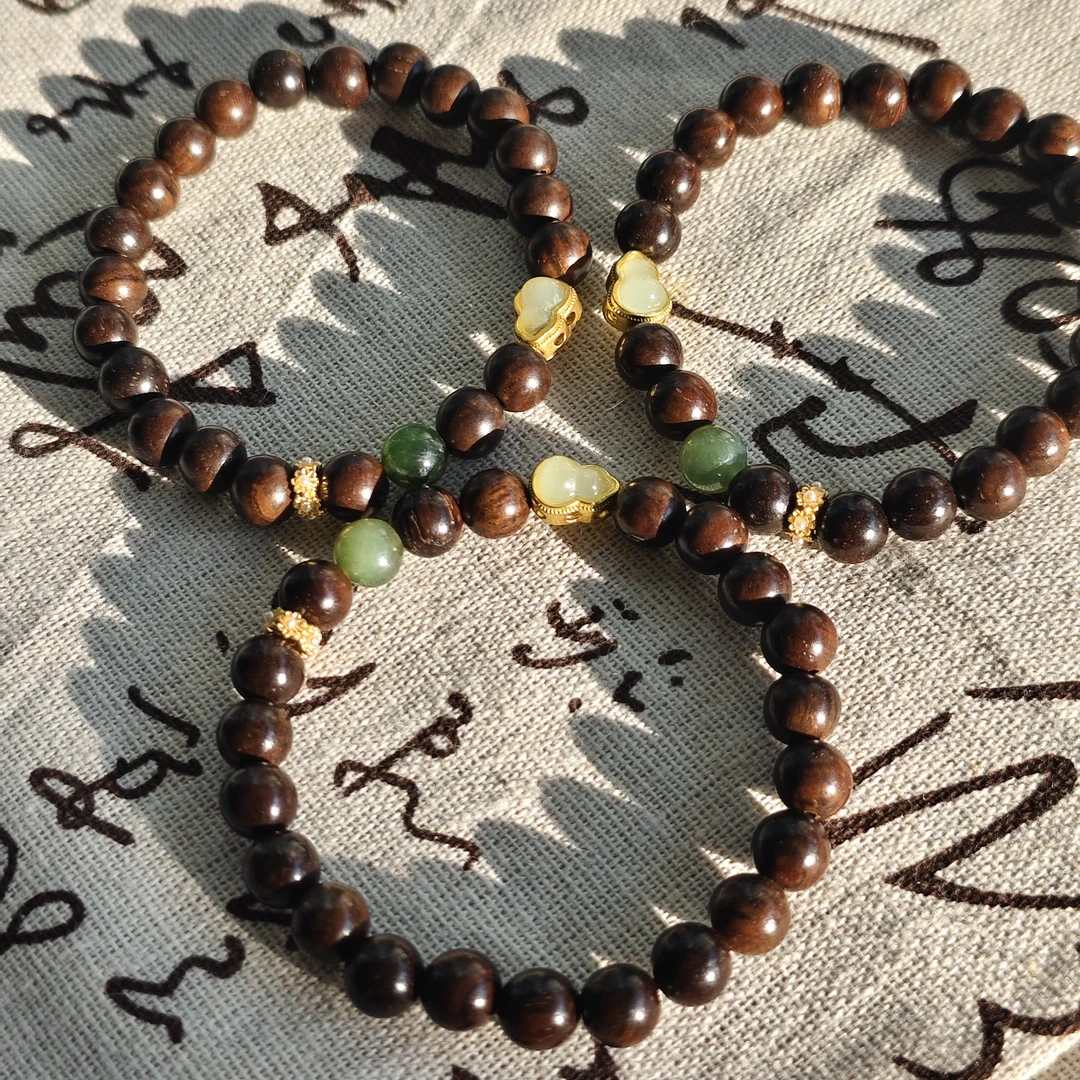 【书记甄选】天然原创和田玉单圈手链 多样性发一件 约8mm QT4392