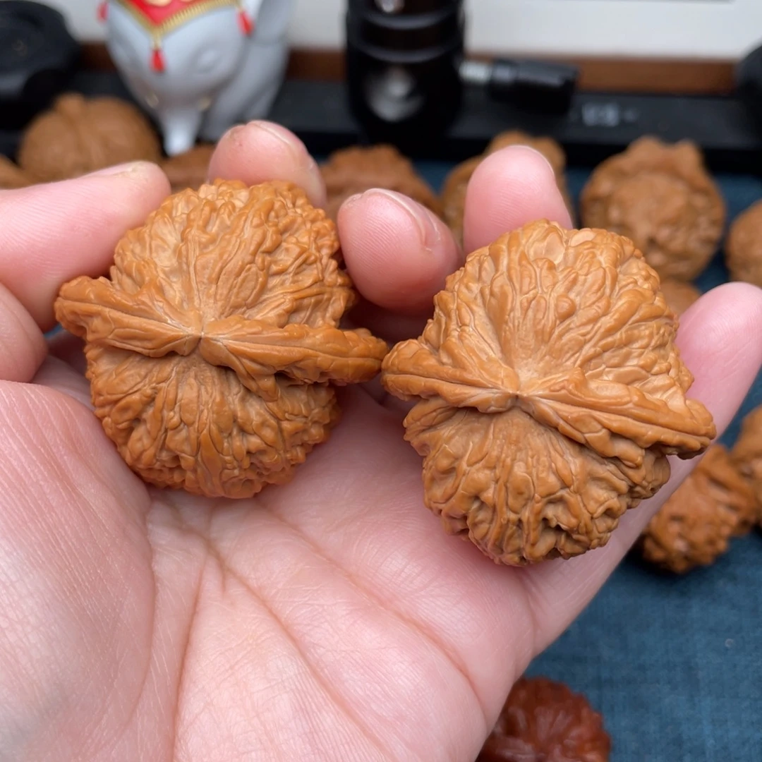 文玩核桃把件全品大克重白狮子44克重50