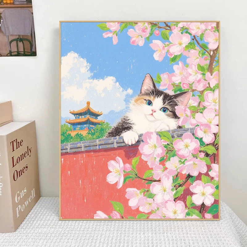 蓝睛花韵diy数字油画填色手工挂画手绘填充丙烯画油彩装饰画家居