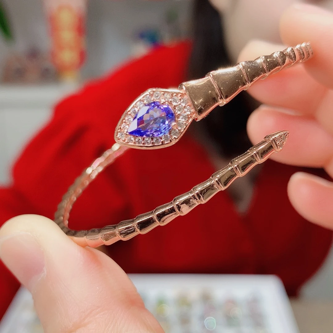 坦桑石手镯银S925镶嵌