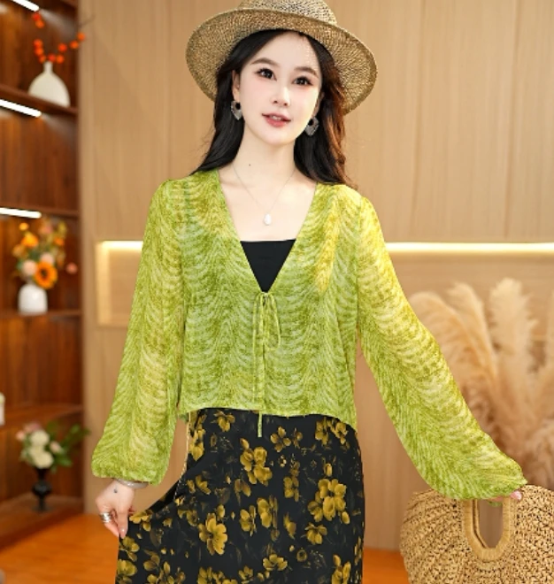 6621-29【云】只此青绿新款女士小衫上衣