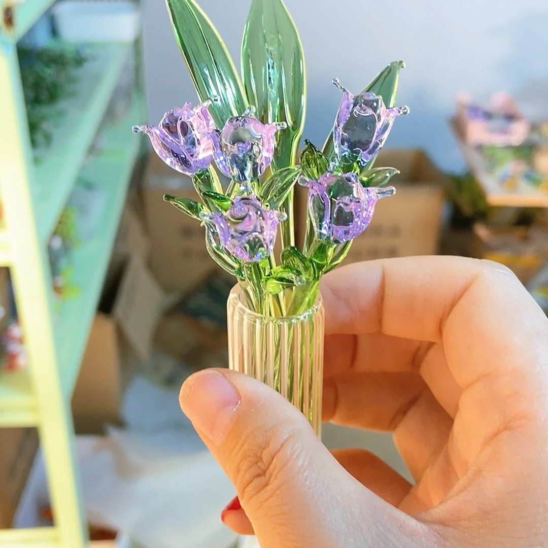 琉璃手工艺品紫色郁金香