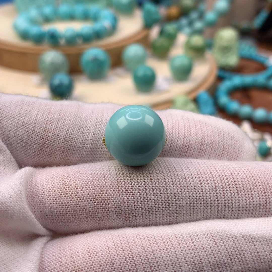 绿松石未镶嵌珠宝奇石14.5mm